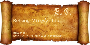 Rohony Virgília névjegykártya